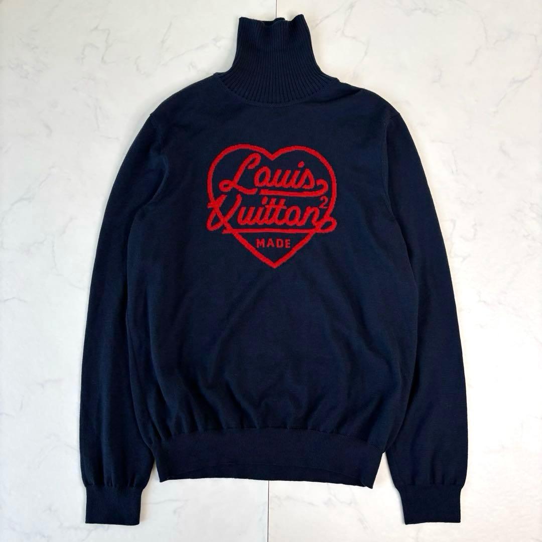 極美品 ルイヴィトン× NIGO インタルシアハート タートルネックニット XL