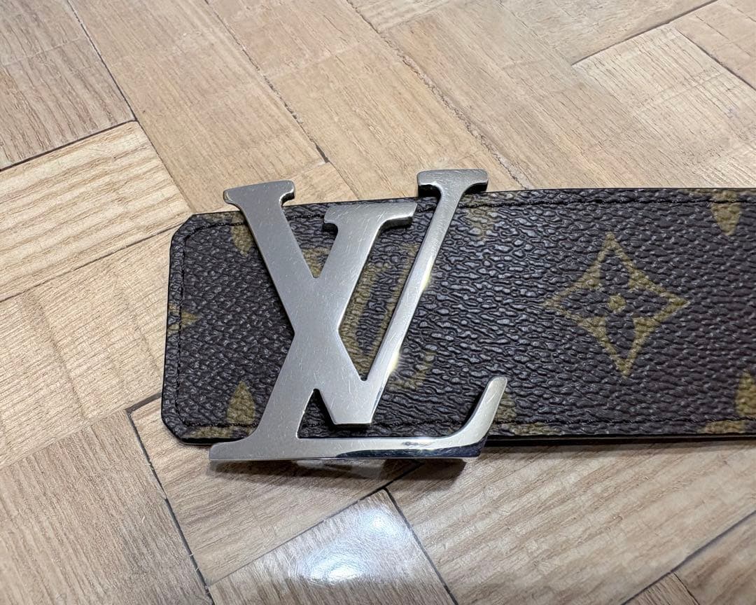 ルイヴィトン　リバーシブルベルト　モノグラム　無地ブラック