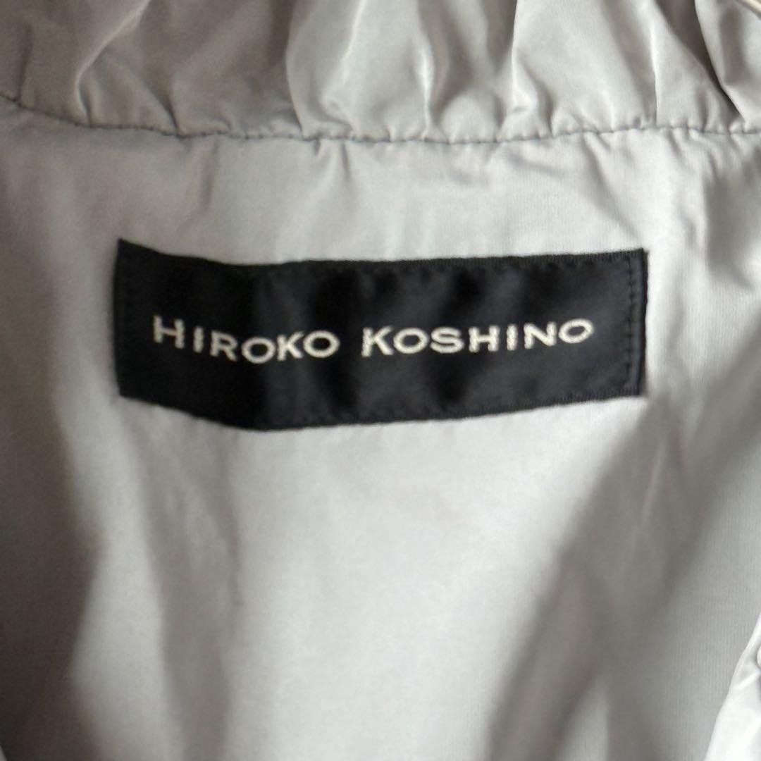 ヒロココシノ ロングダウンコート 女優襟 インナーダウン付 38グレー 美品