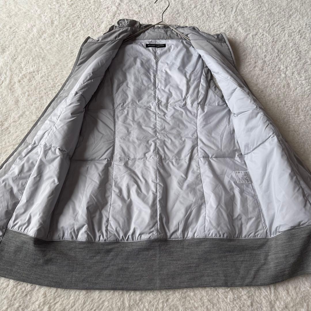 ヒロココシノ ロングダウンコート 女優襟 インナーダウン付 38グレー 美品