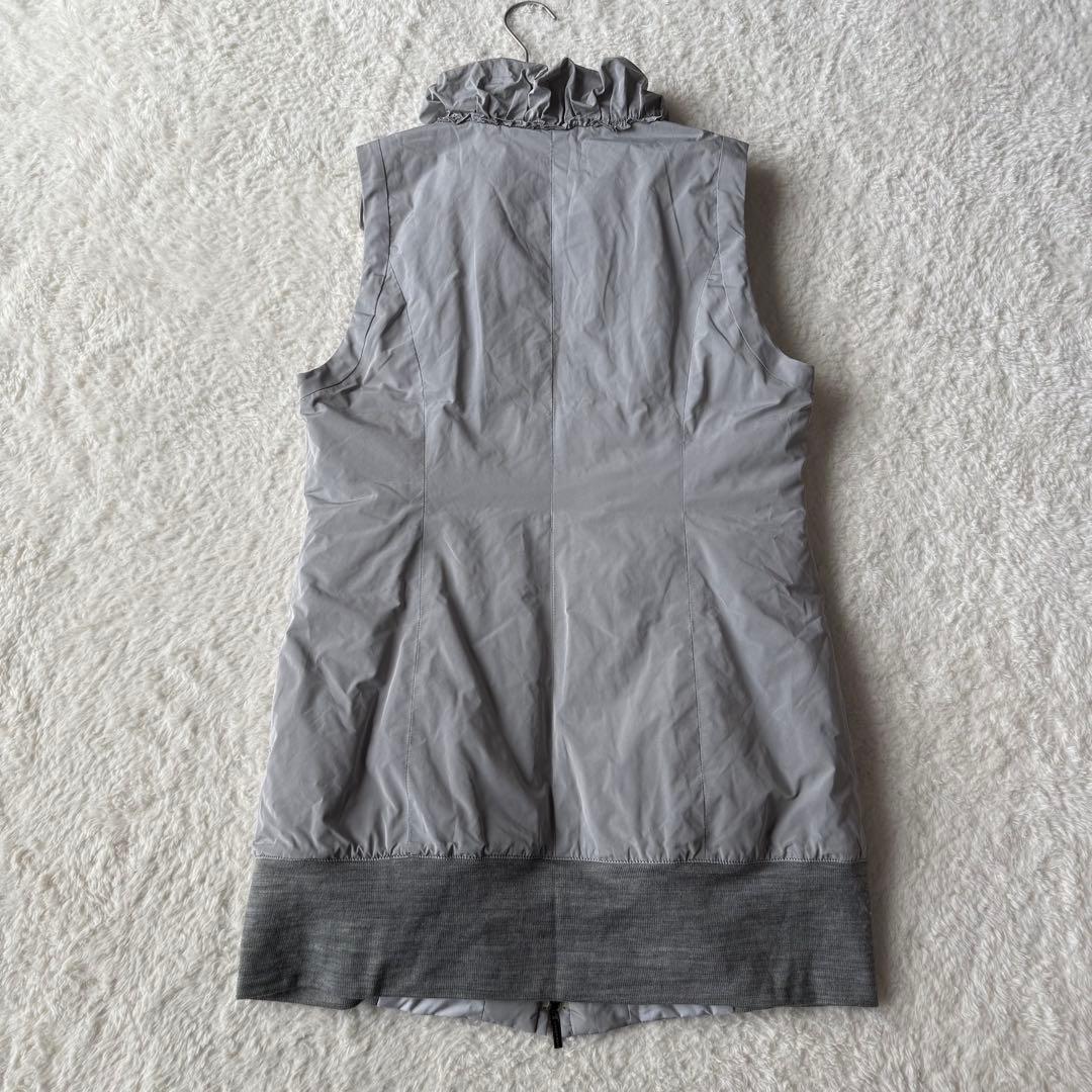 ヒロココシノ ロングダウンコート 女優襟 インナーダウン付 38グレー 美品