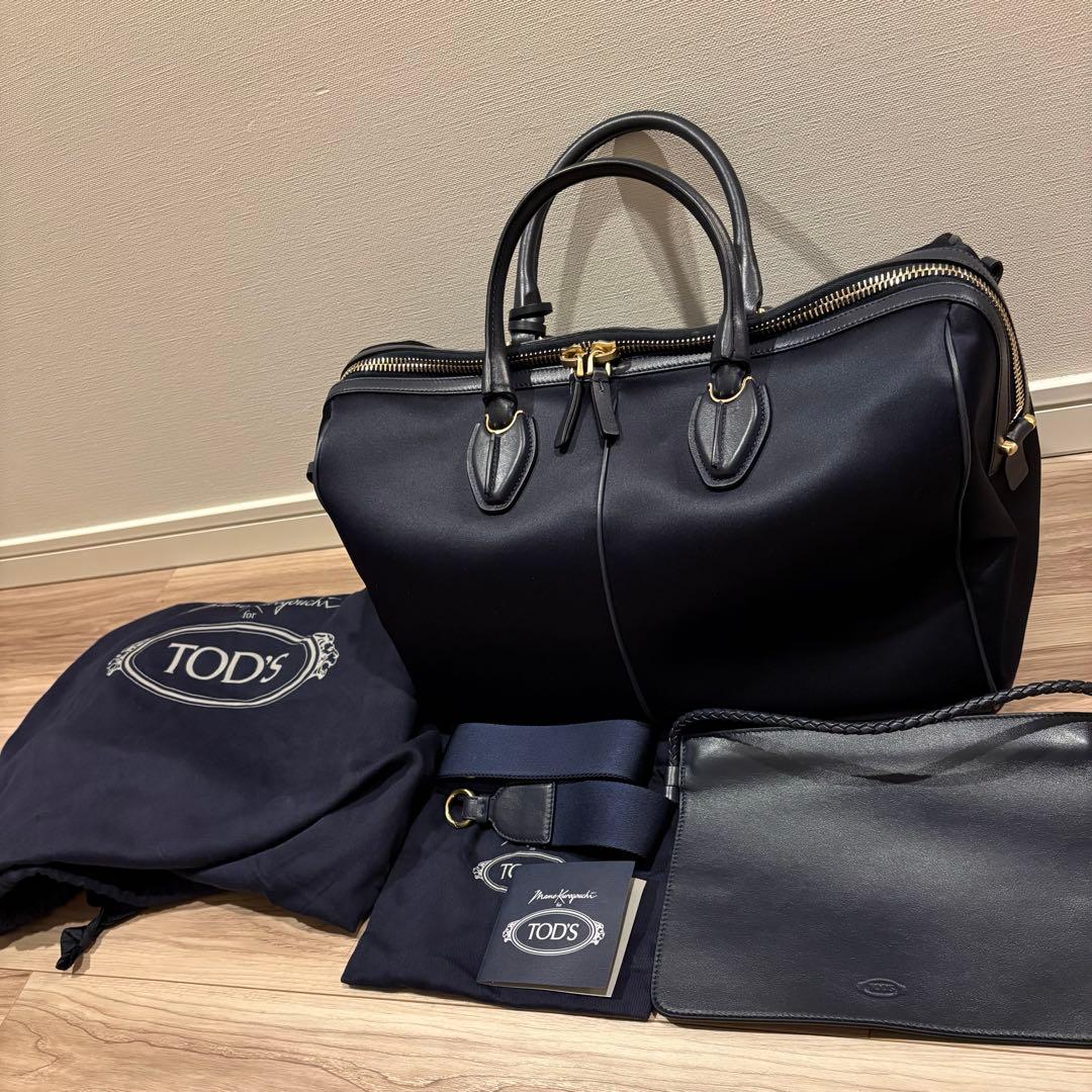 TOD’S × Mame Kurogouchi コラボ ボストンバッグ ネイビー
