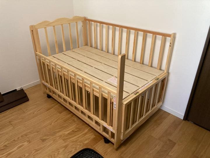 下段床補強 フラル Wオープンすのこベビーベッド 中古