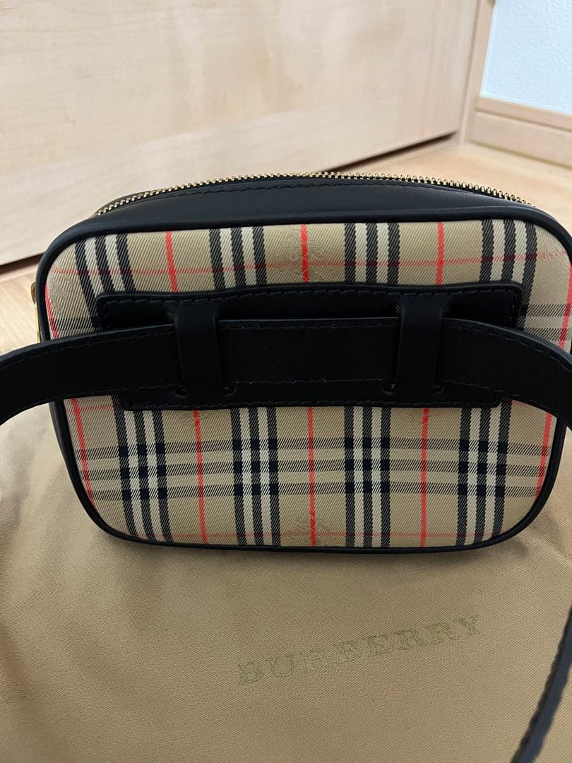 バーバリー BURBERRY ウエストバッグ ベルトポーチ ブラックマルチカラー