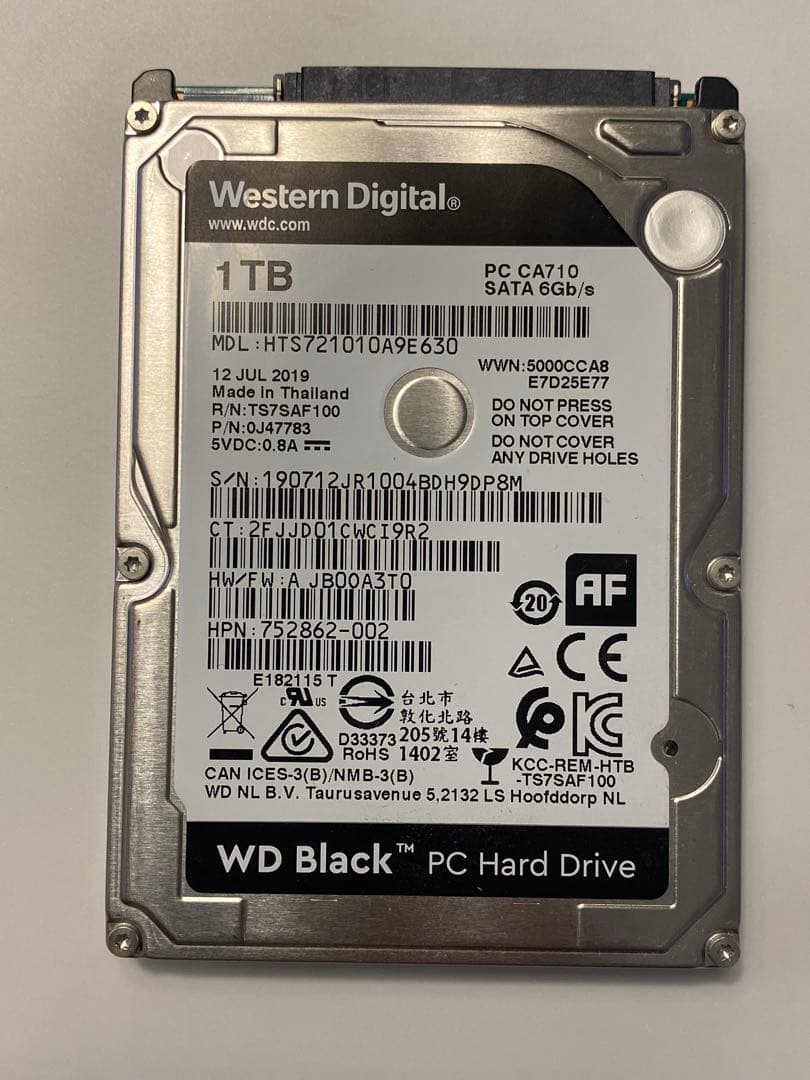 外付けハードディスク・ドライブ WD Black 1TB HDD 6Gb/s mix 13TB (1TBx13)