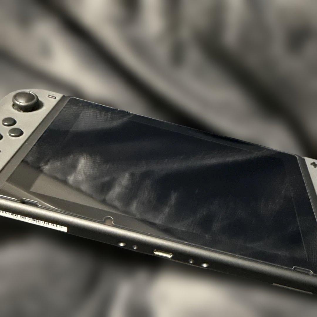 Nintendo Switch 本体 グレー 充電器付き マリオハードケース付き