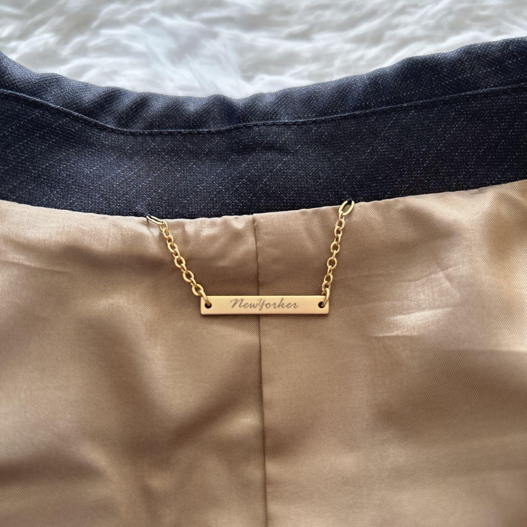 美品 ニューヨーカー チェルッティ 高級 スーツ 3点セット チェック 17