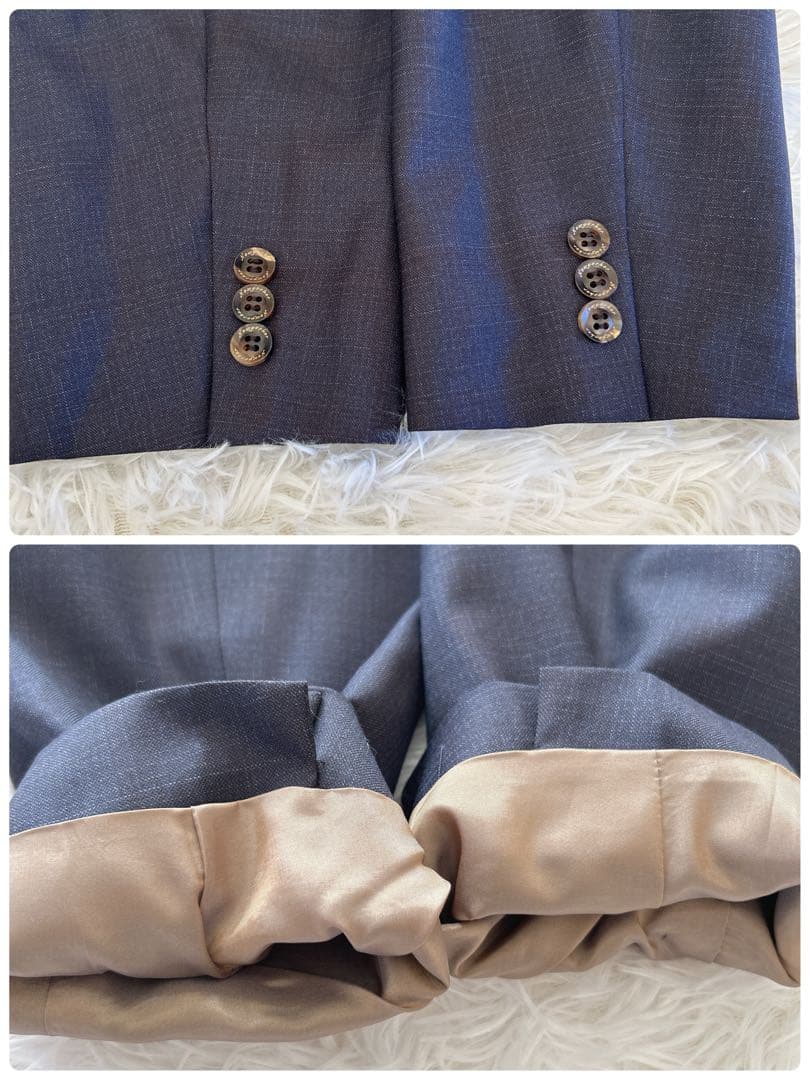 美品 ニューヨーカー チェルッティ 高級 スーツ 3点セット チェック 17