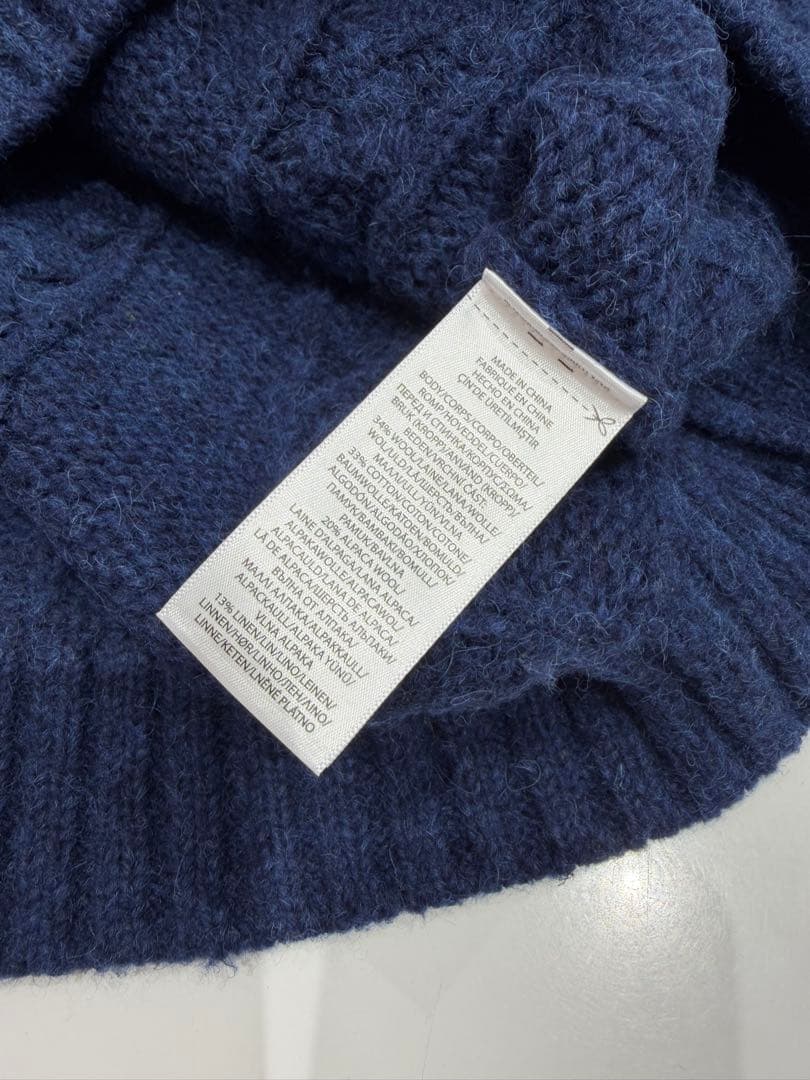 ラルフローレン ケーブルニット ポロカラー レター セーター　S