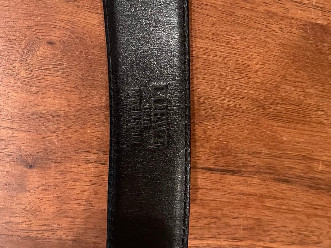 ロエベ　ベルト　アナグラム　バックル 黒レザーベルト　シルバー