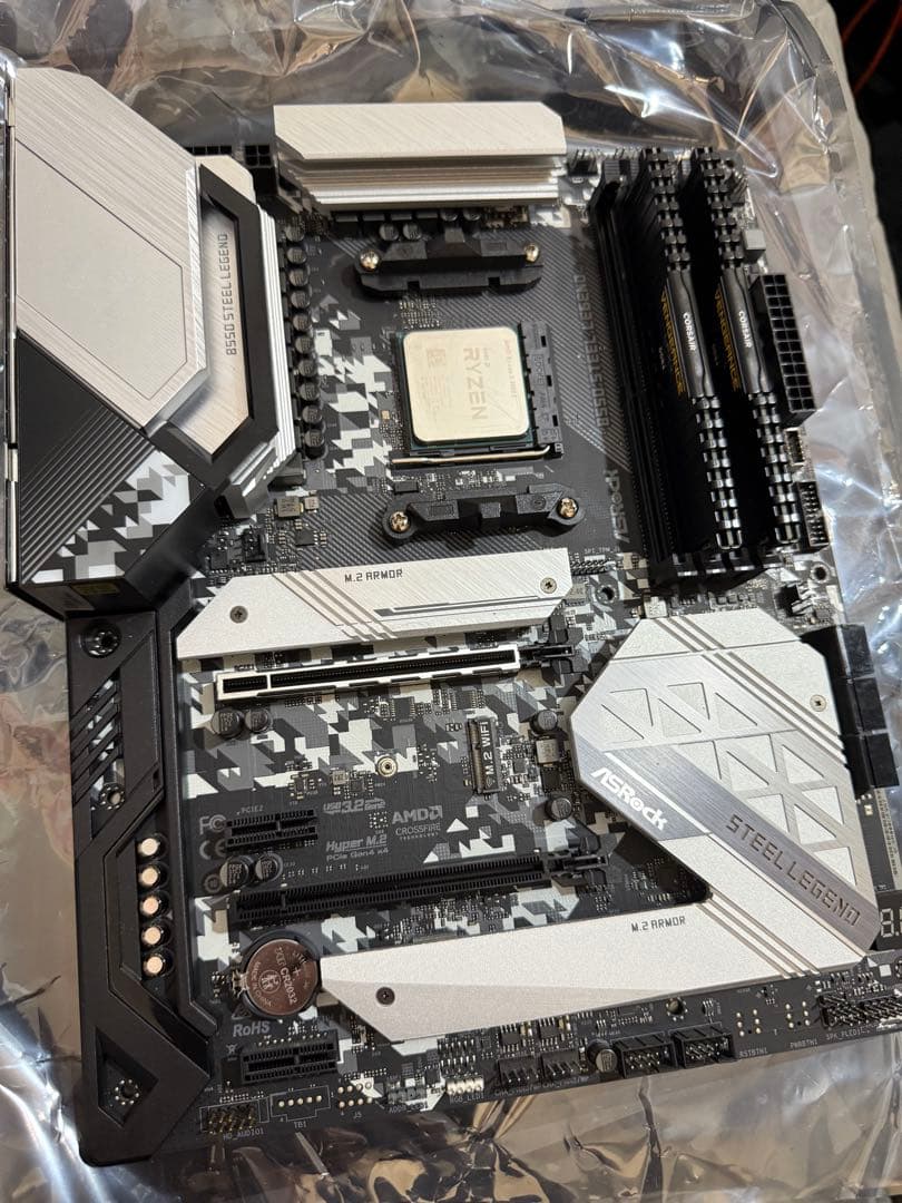 マザーボード Ryzen 5 3600X + ASRock B550 + DDR4 32GB