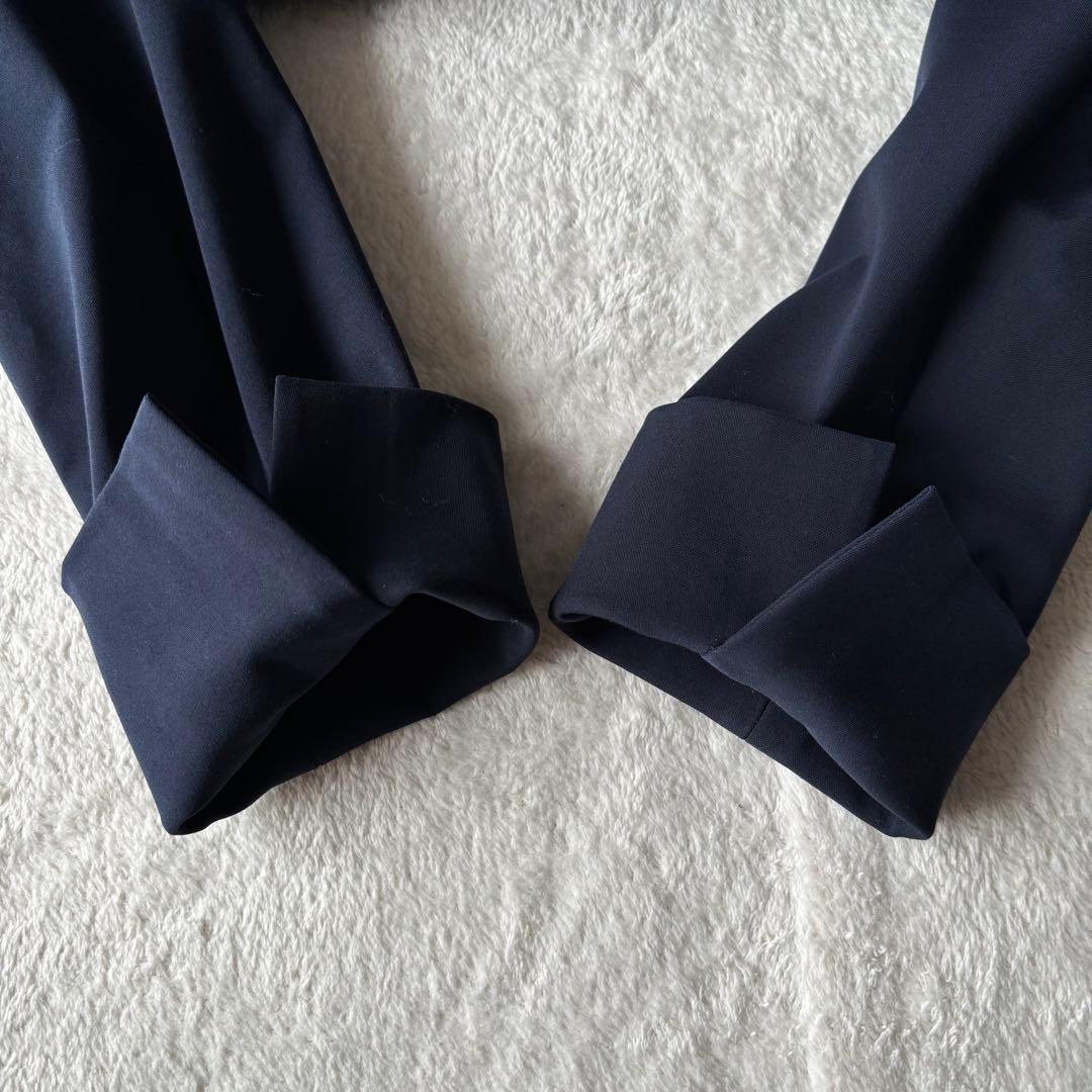 ✨️美品 PLST プラステ ノーカラー パンツスーツ ネイビー M ストレッチ