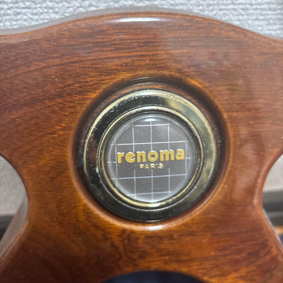 旧車 イタルボランテ・レノマ コラボ品 ウッドステアリング φ36 (π36)