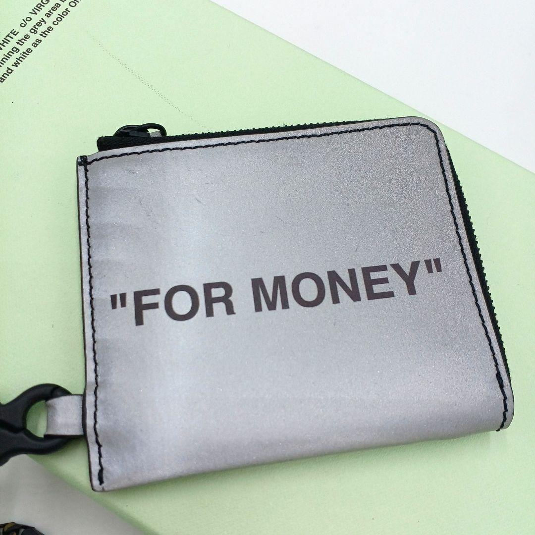 オフホワイト OFF-WHITE チェーンウォレット(シルバー×ブラック)