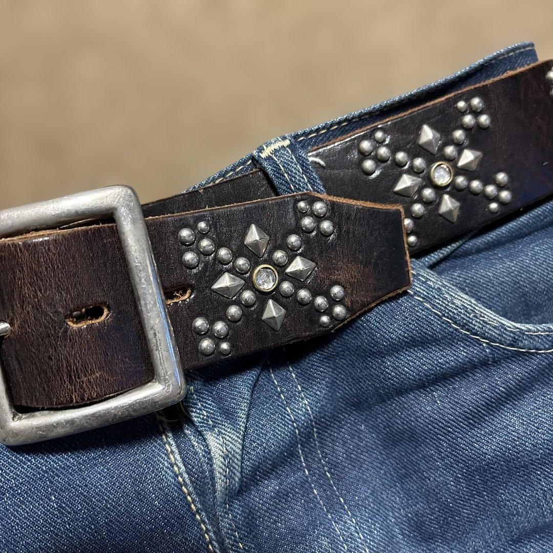 34inch HTC ANOTHER HEAVEN レザー　スタッズベルト　黒