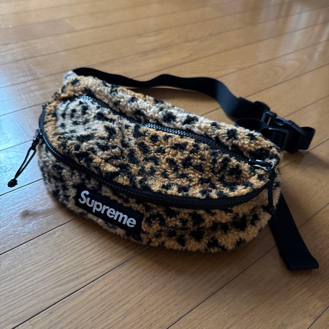 Supreme ボア素材 レオパード柄 ボディバッグ