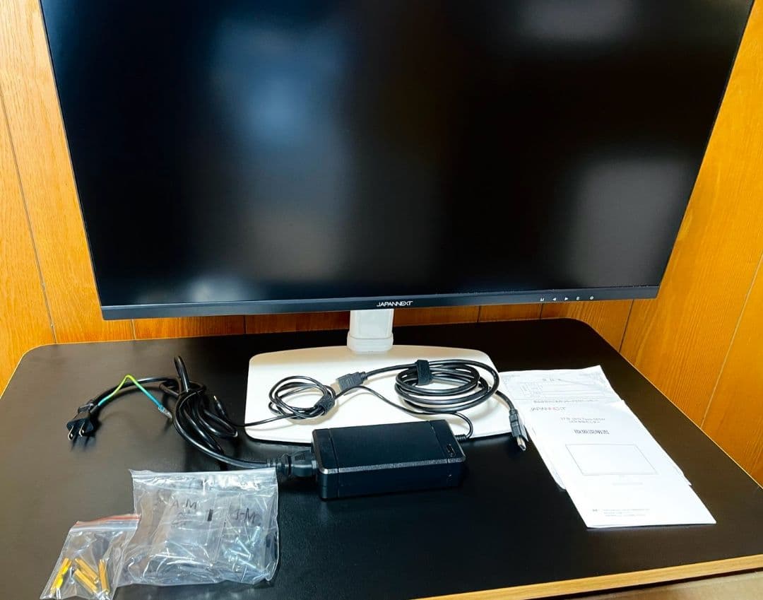 JAPANNEXT 4K　27インチ　ブラックモニター 外部スタンド　5年保証書