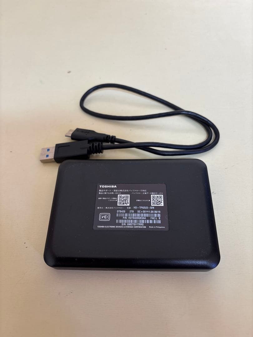 TOSHIBA 外付けハードディスク TPA2U3 東芝 CANVIO 2TD