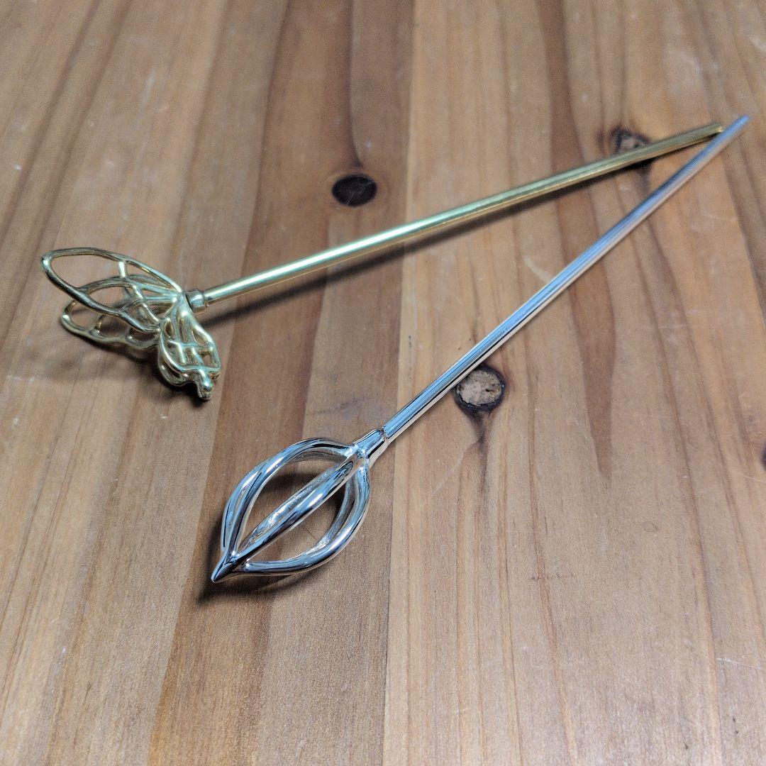 かんざし屋wargo「ichirin簪-sv-ellipse＆バタフライ」