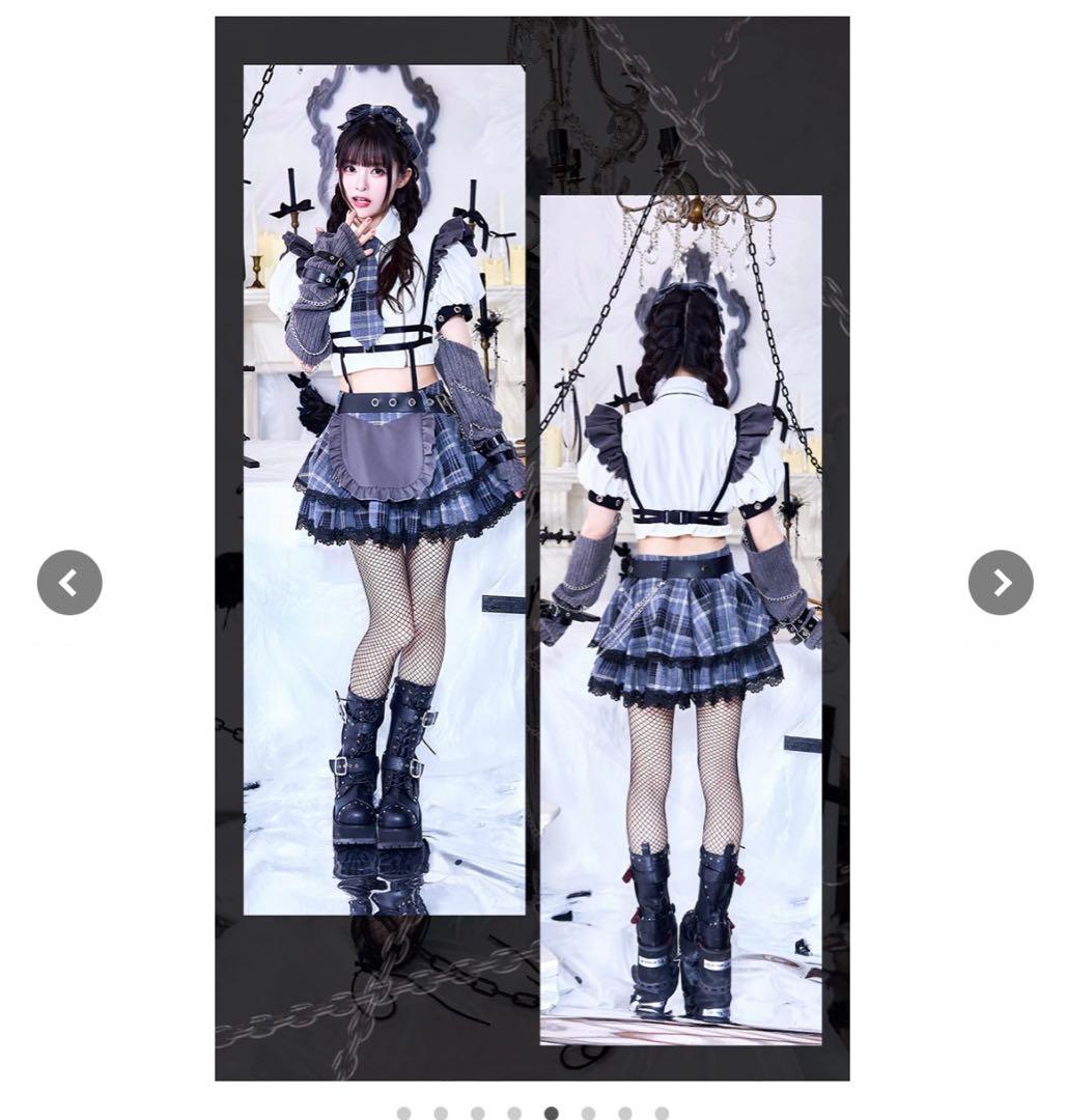 Malymoon ガーリーチェックパンククラッシュメイド コスプレ マリームーン