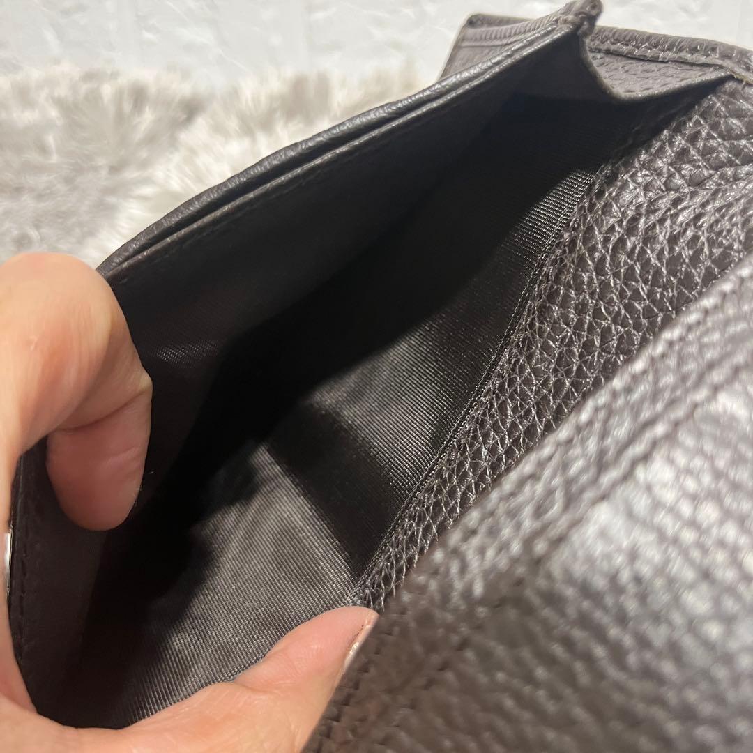 美品✨GUCCI マキシ　財布　GGキャンバス シボ　ダークブラウン　Wホック
