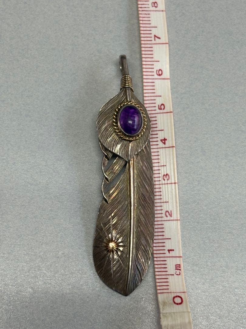 STUDIO MATILDA 上銀アメジスト付きフェザー　“Hydragen”
