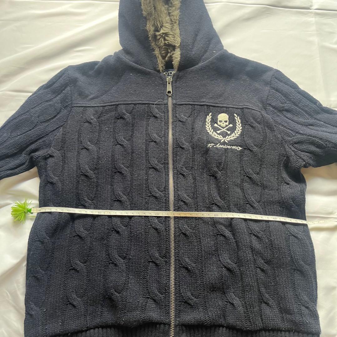 00s y2k hydrogen スカル ジップパーカー ファー archive