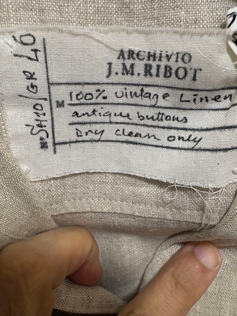 archivio j.m.ribot アルキビオ バンドカラーシャツ　　46