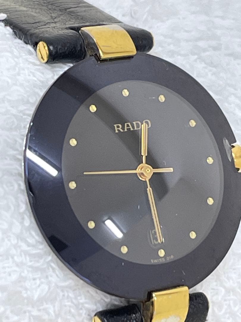 RADO アナログ腕時計 ブラック ゴールド