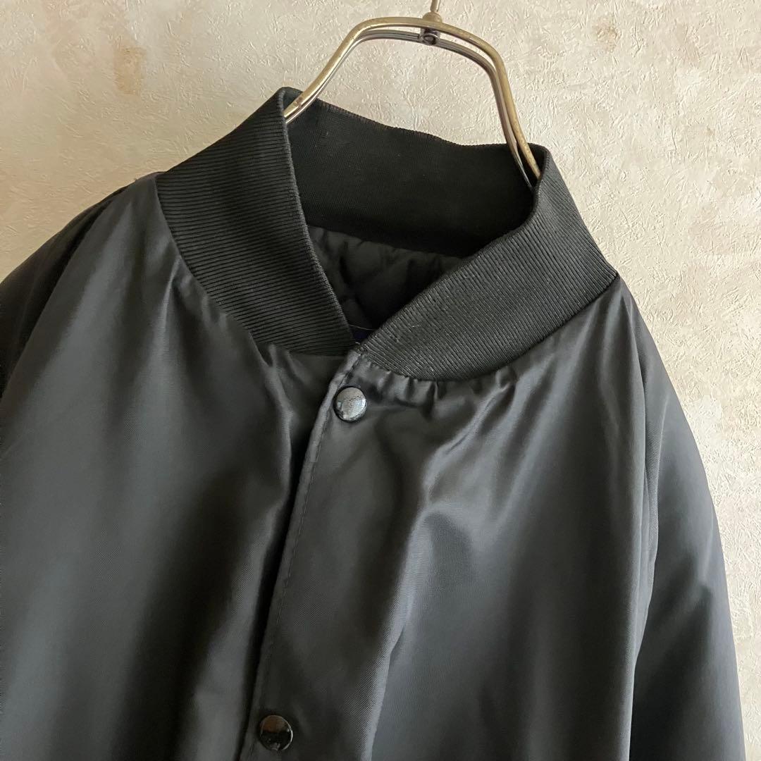 極美品 USA製 ASW オールブラック 中綿ナイロンジャケット 黒 XL