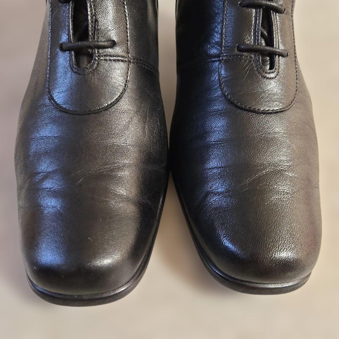 美品asics WALLAGE レースアップブーツ 24cm 3E サイドジップ