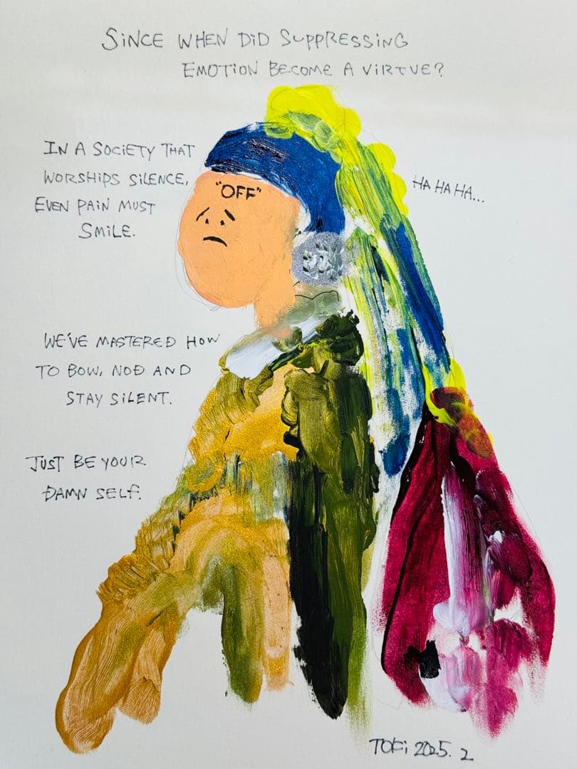 d*x様 TOKI 抽象画 真珠の耳飾りを外した少女 #139