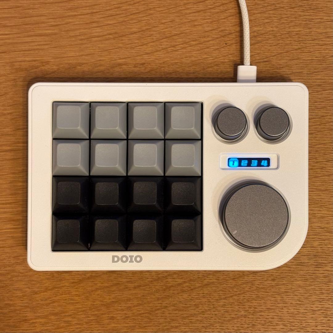 DOIO KB16 ホワイト 左手デバイス キーボード マクロパッド 本体