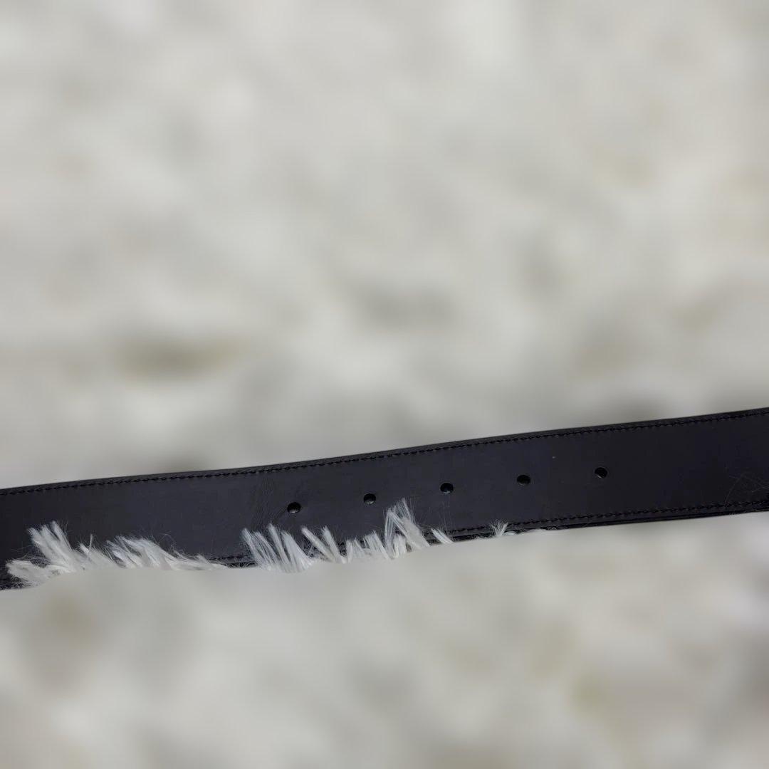 【未使用級】フェラガモ ベルト ダブルガンチーニ レザー　ブラック　メタリック