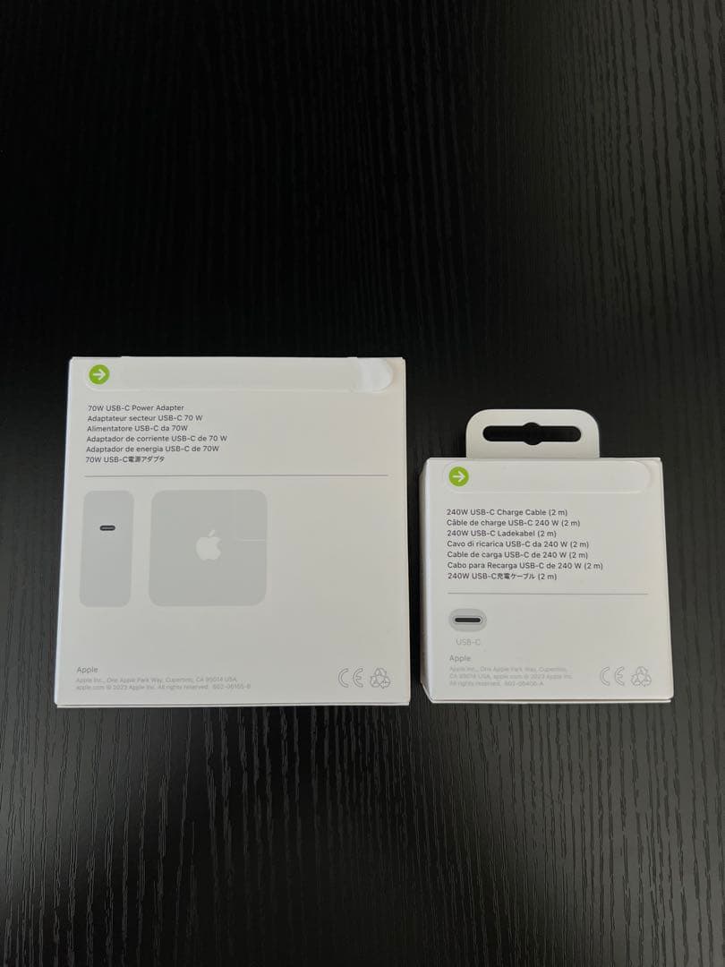Apple 70W USB-C電源アダプタと240W USB-Cケーブル（2m）