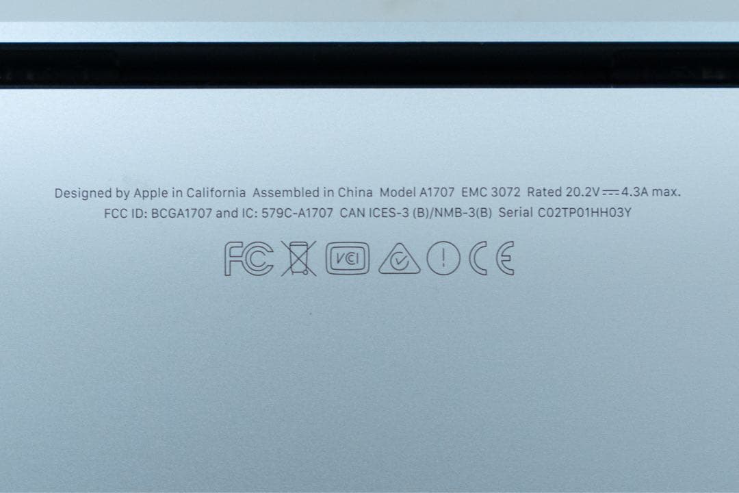 ジャンク MacBook Pro(Retina,15-inch,2017)