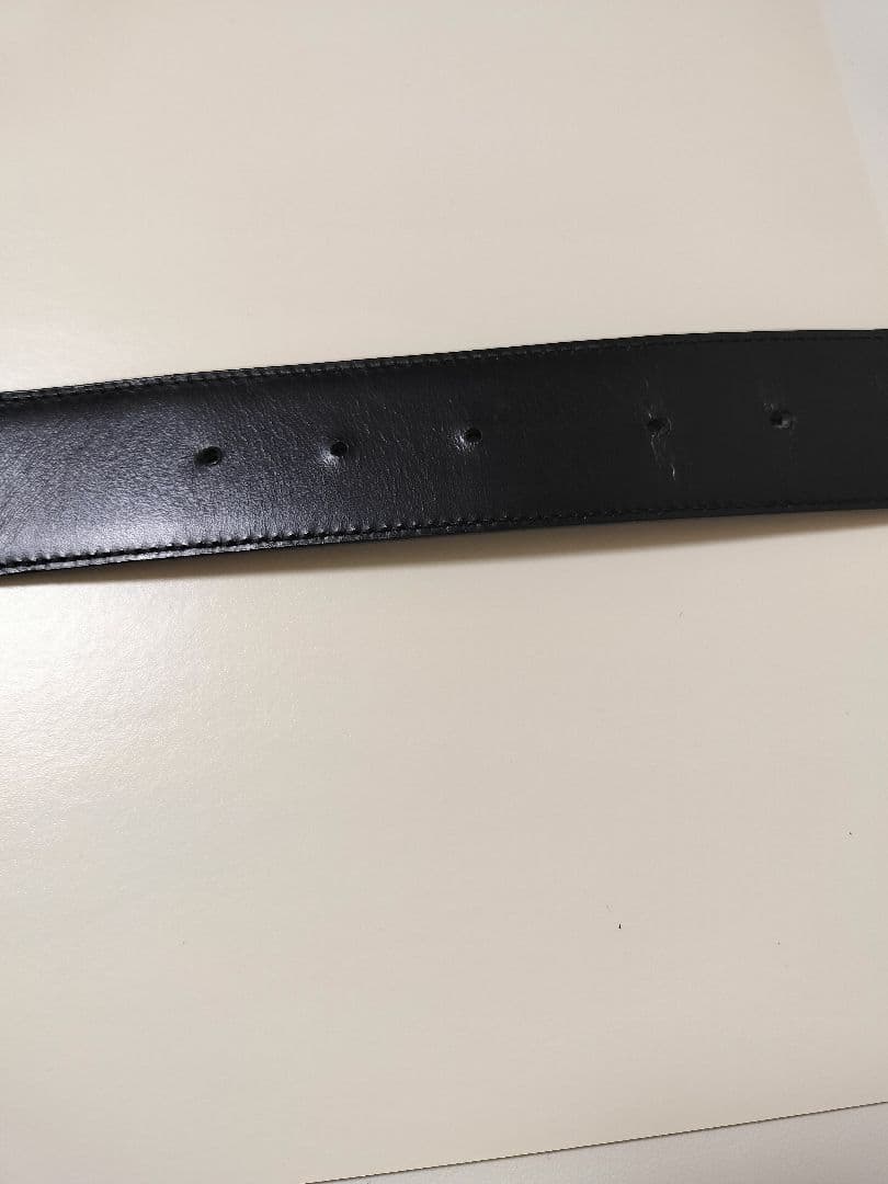 GUCCI ブラックレザー ベルト ゴールドバックル