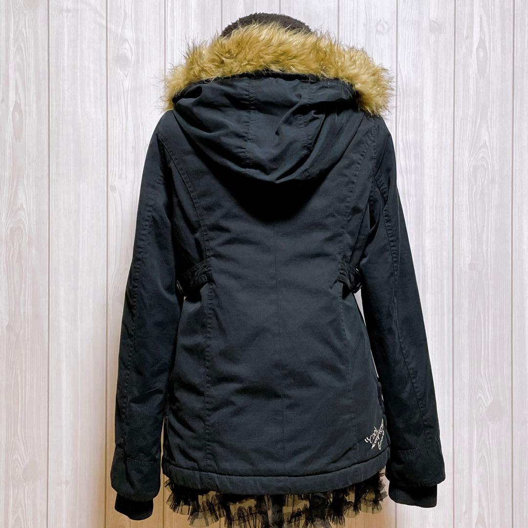 モッズコート ファー 黒 平成ギャル y2k グランジ ミリタリー d.i.a系