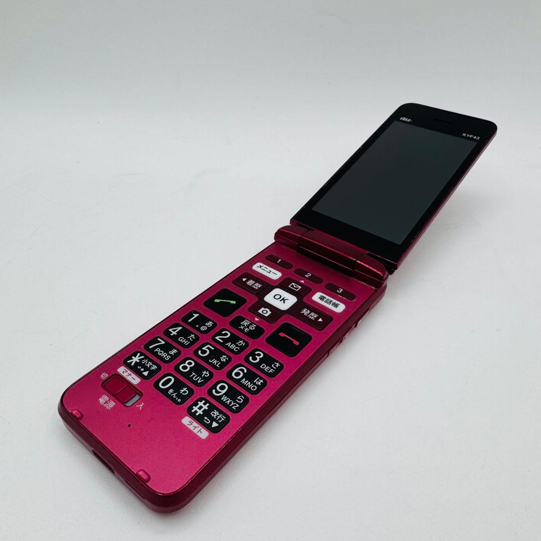 au KYF43 折りたたみ式携帯電話 ワインレッド
