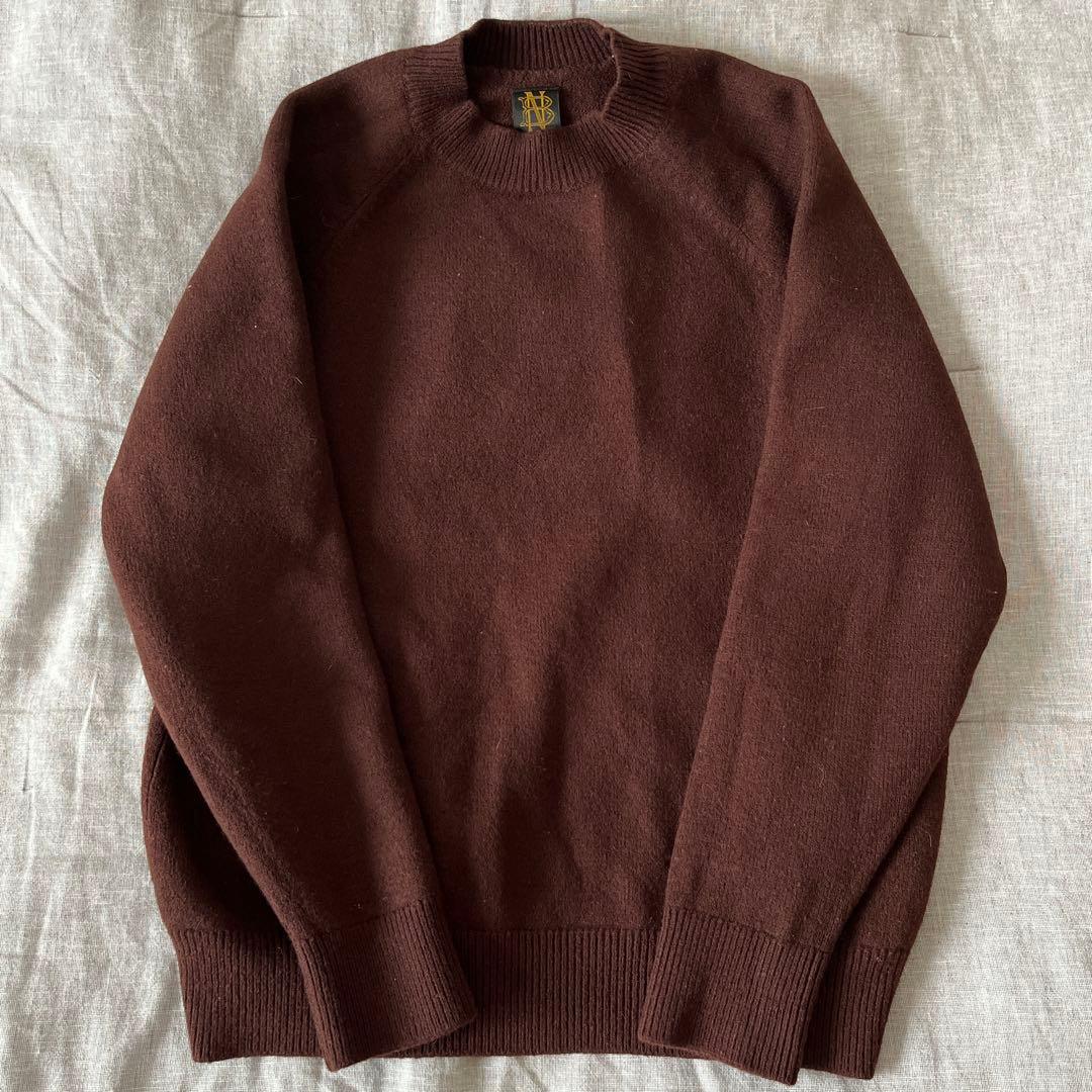 BATONER ウール ニット ラグランスリーブ ブラウン