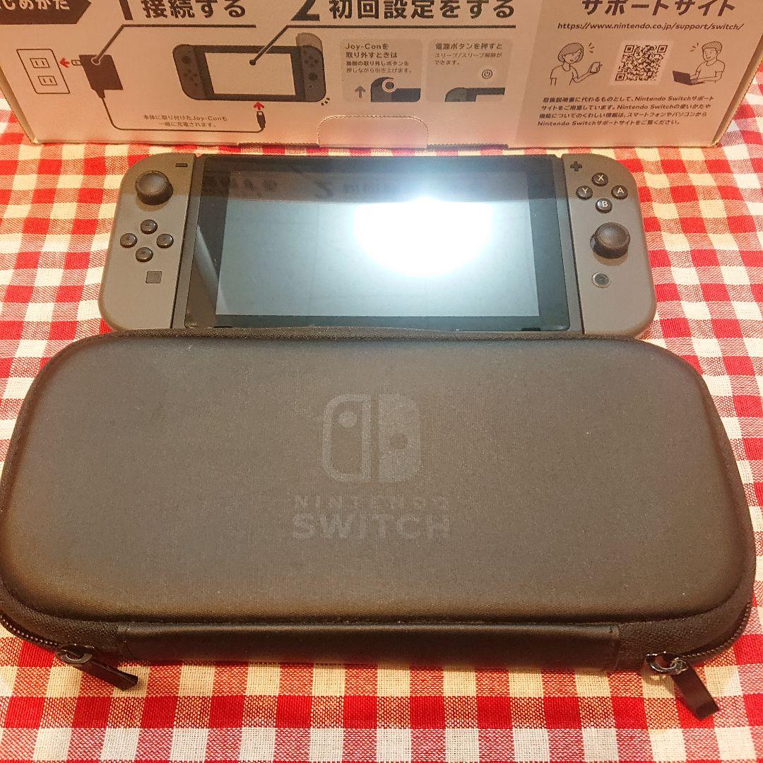 HAC-001 ポーチSDカード保護シート付きSwitch 本体 グレー 箱あり