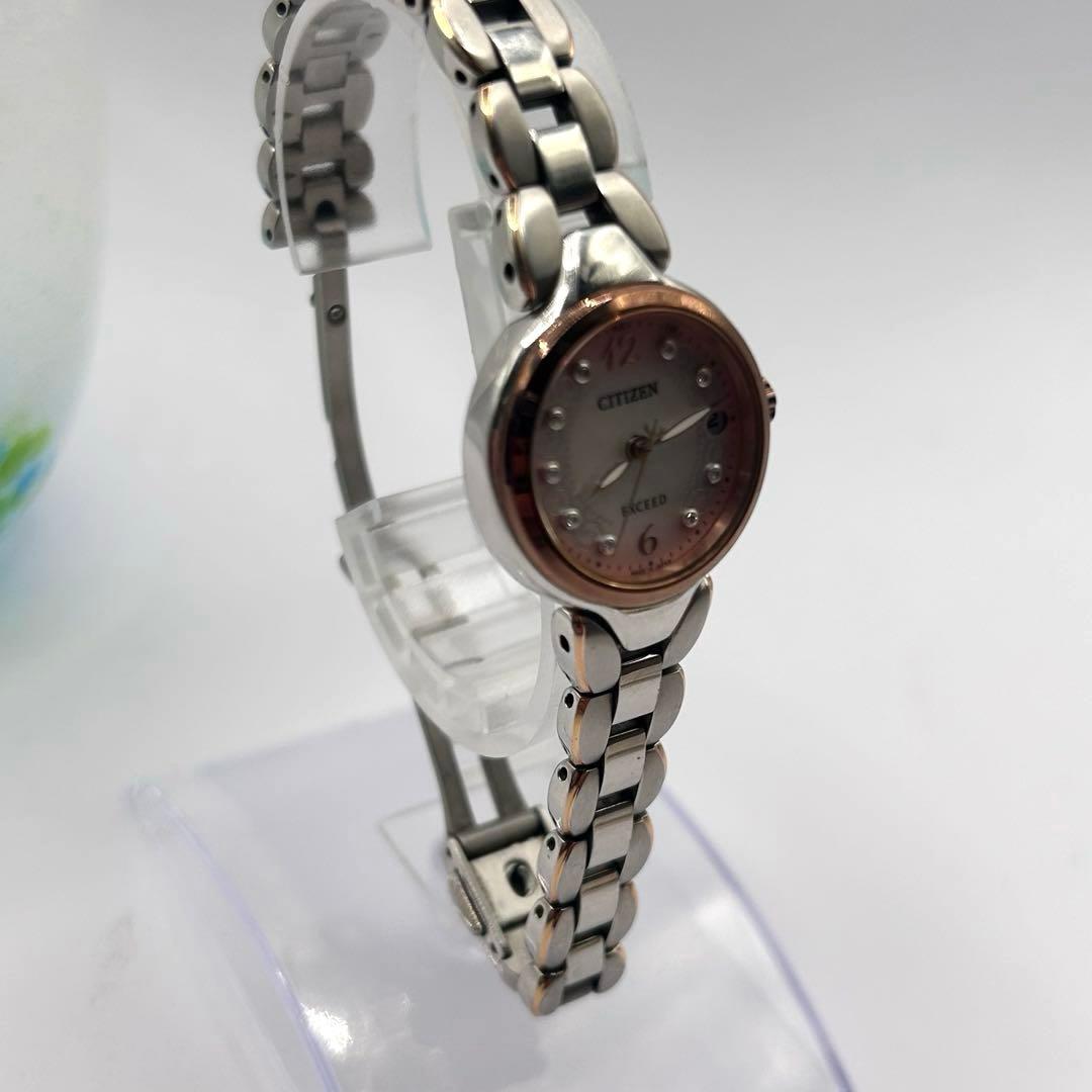 高級　CITIZEN シチズン エクシード9Pダイヤ　チタン　電波ソーラー腕時計