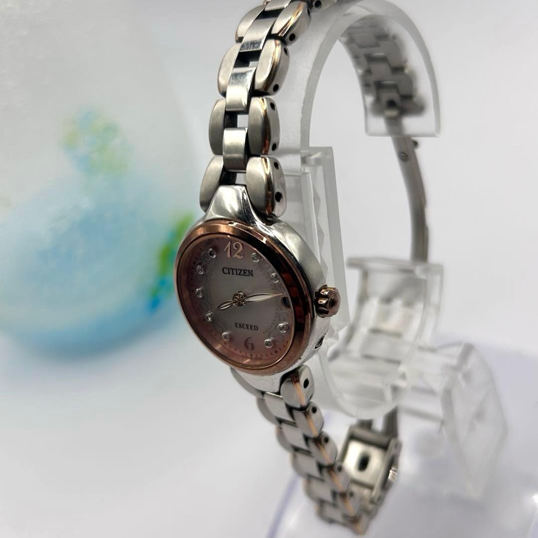 高級　CITIZEN シチズン エクシード9Pダイヤ　チタン　電波ソーラー腕時計