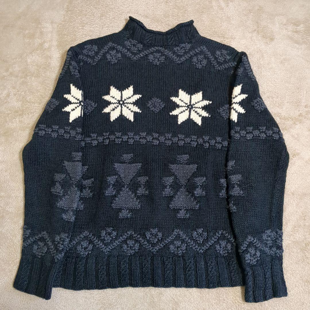 K*2様 90年代 ポロラルフローレン　ポロスポーツ　ブラック　星条旗ニット　黒