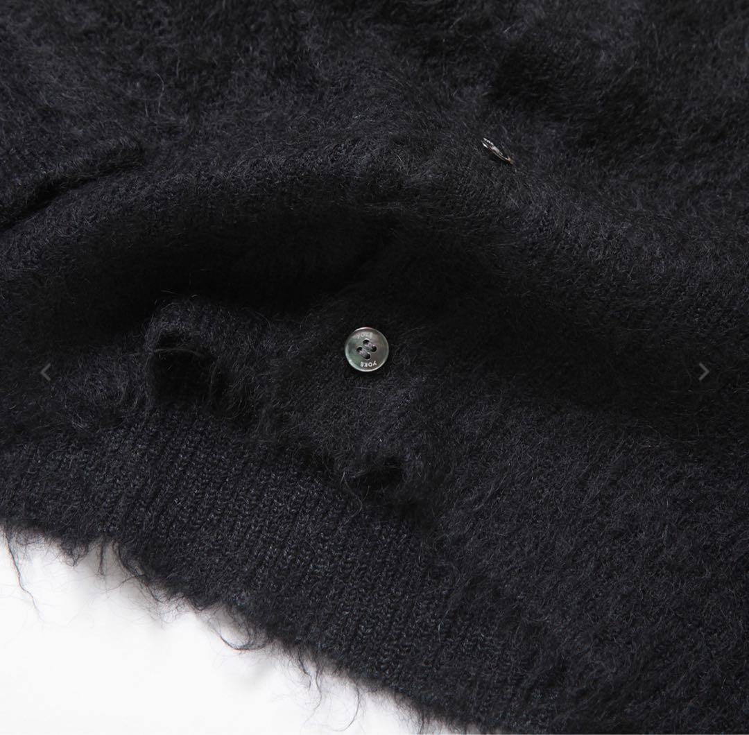 トップス YOKE BRUSHED MOHAIR KNIT SHIRT - Black