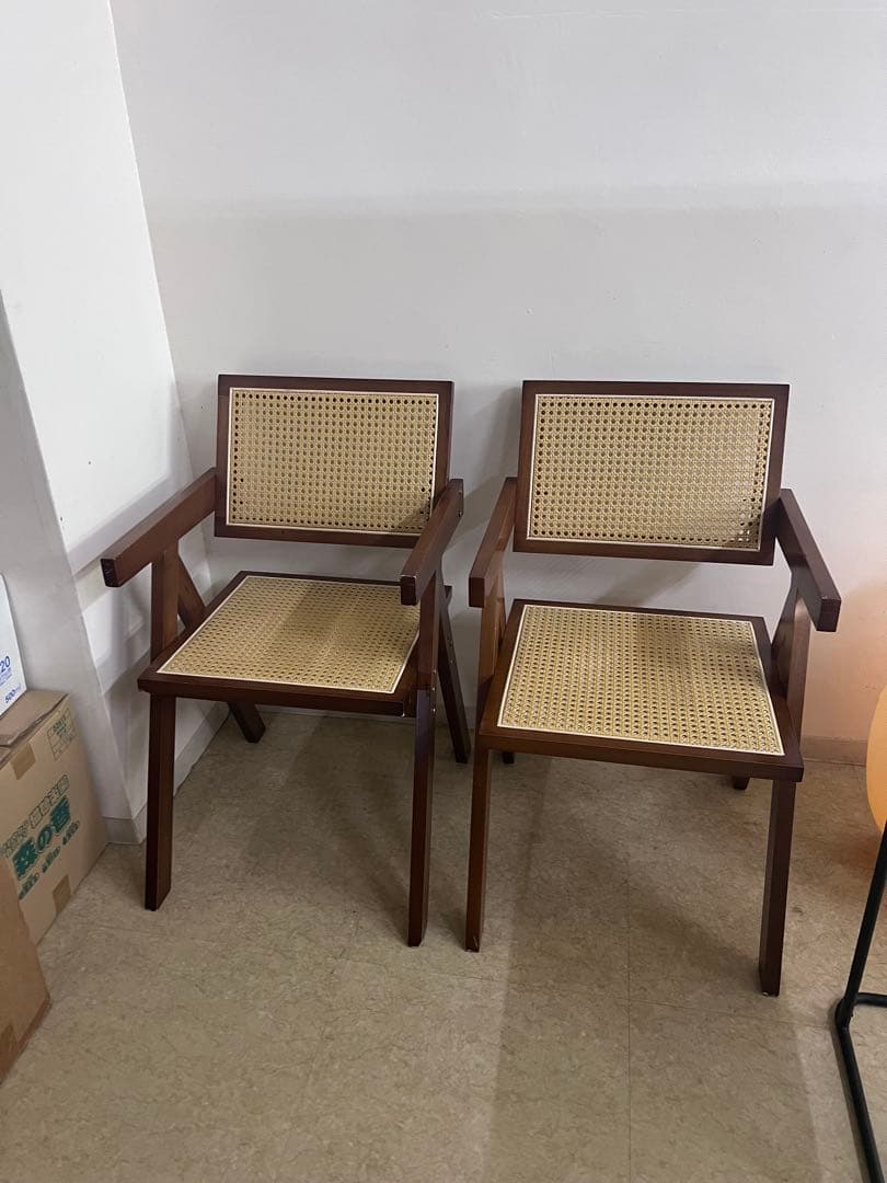 値下げ！ラタンチェア　籐編み　リプロダクトナチュラルウッド 高級