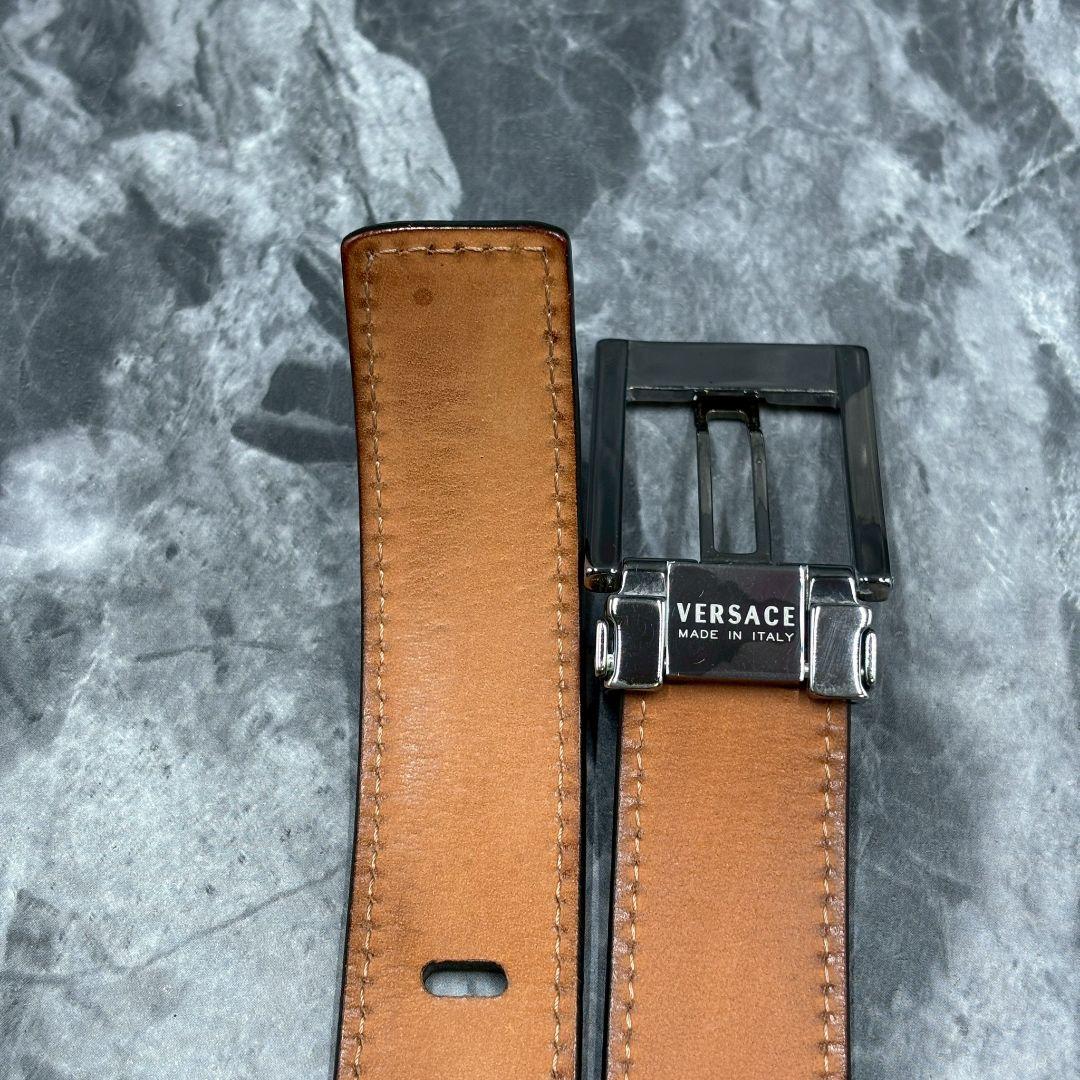 【極美品/希少品】ヴェルサーチ　ベルト　クロコ型押し　イタリア製