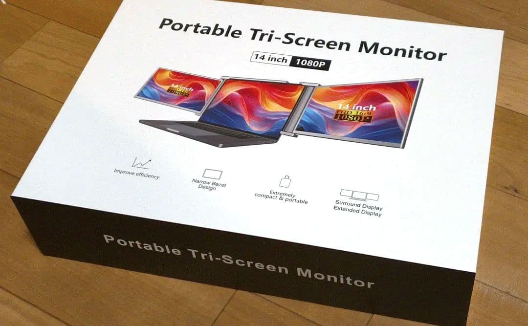 【新品】ポータブルトリスクリーンモニター 14インチ 1080P（値段は応相談）