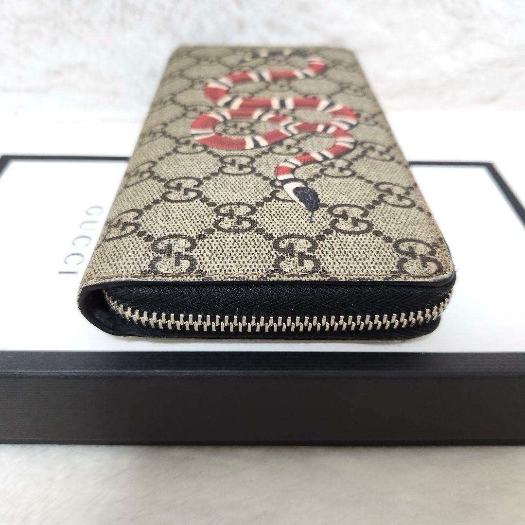 ✨極美品　付属品完備✨グッチ　長財布　ラウンドファスナー　スネーク　PVC