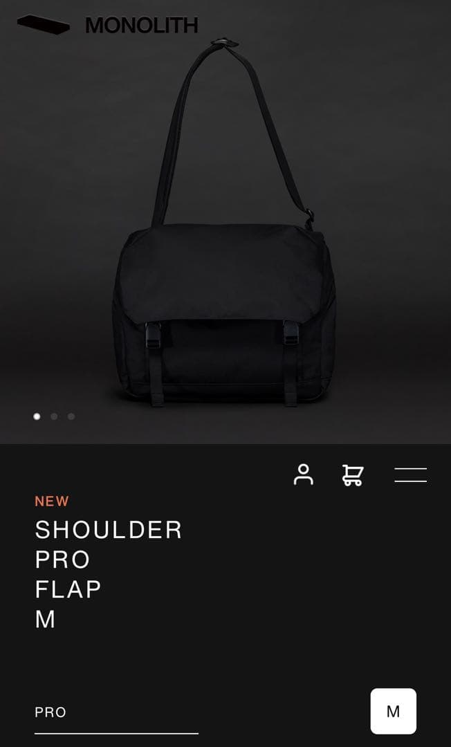 モノリス　ショルダー　プロ　フラップ　黒　Mサイズ
